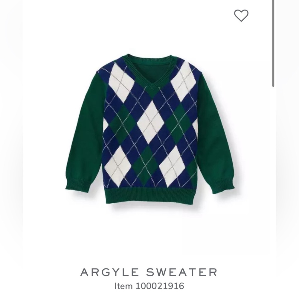 Janie and Jack Argyle Sweater